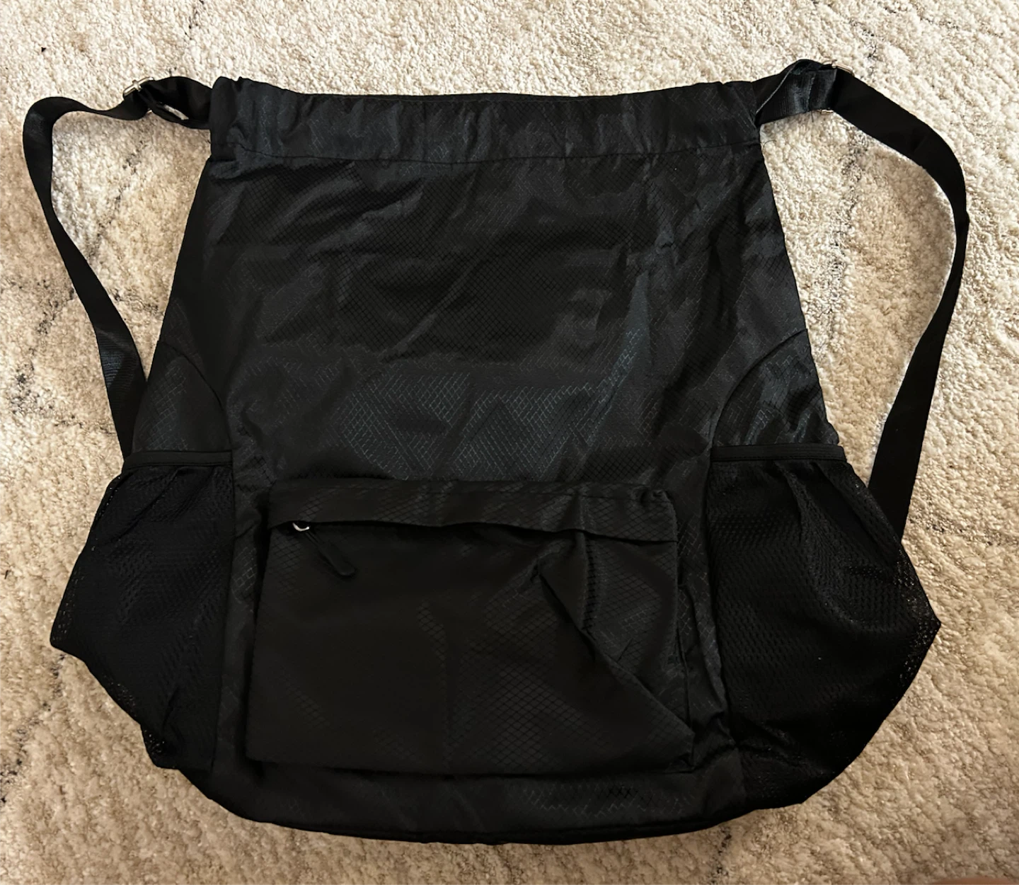 Black Drawstring Waterproof Backpack