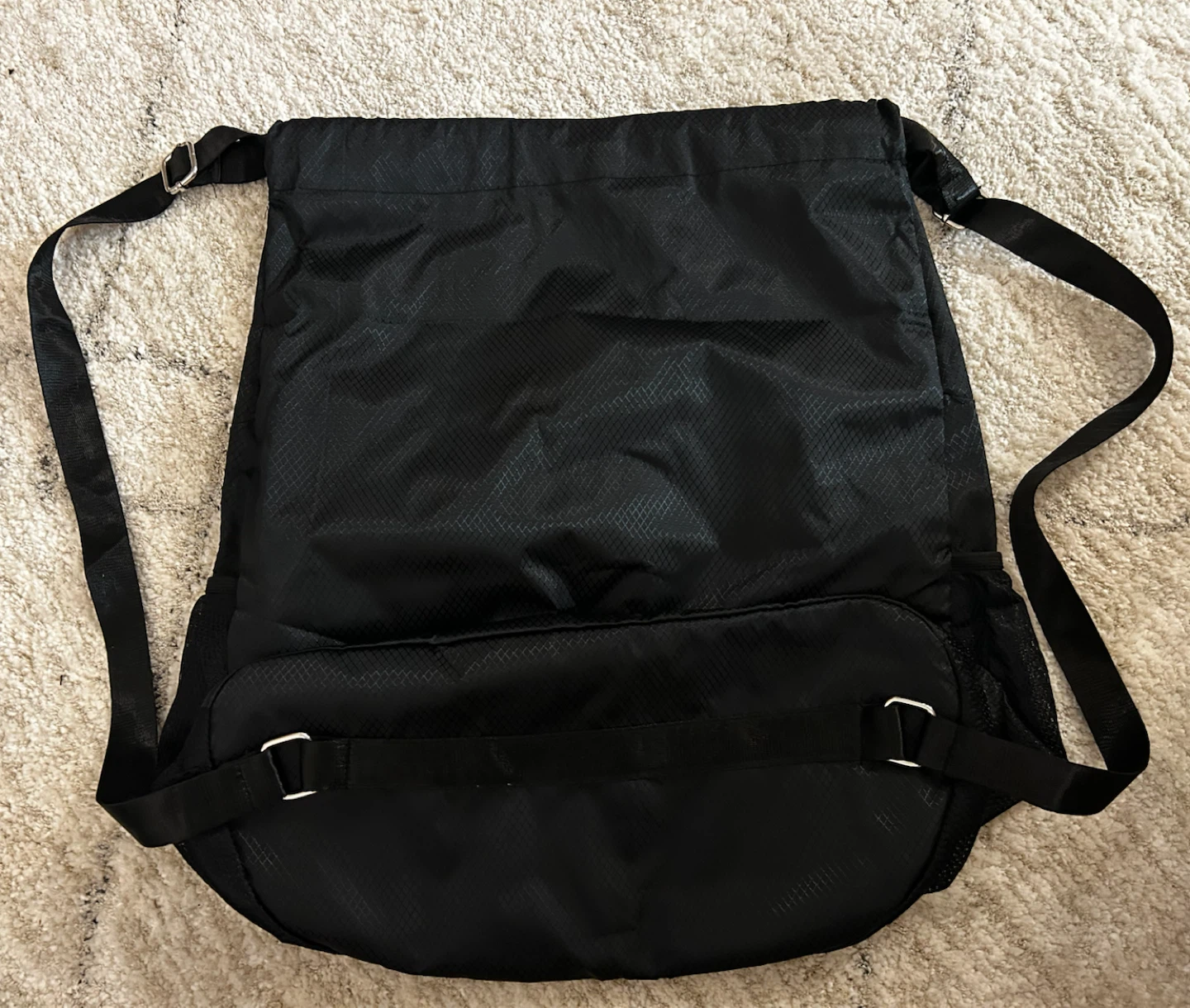 Black Drawstring Waterproof Backpack - photo 2