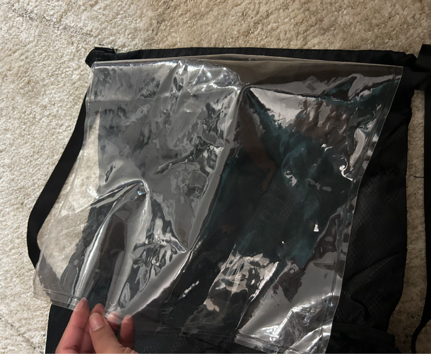 Black Drawstring Waterproof Backpack - photo 3