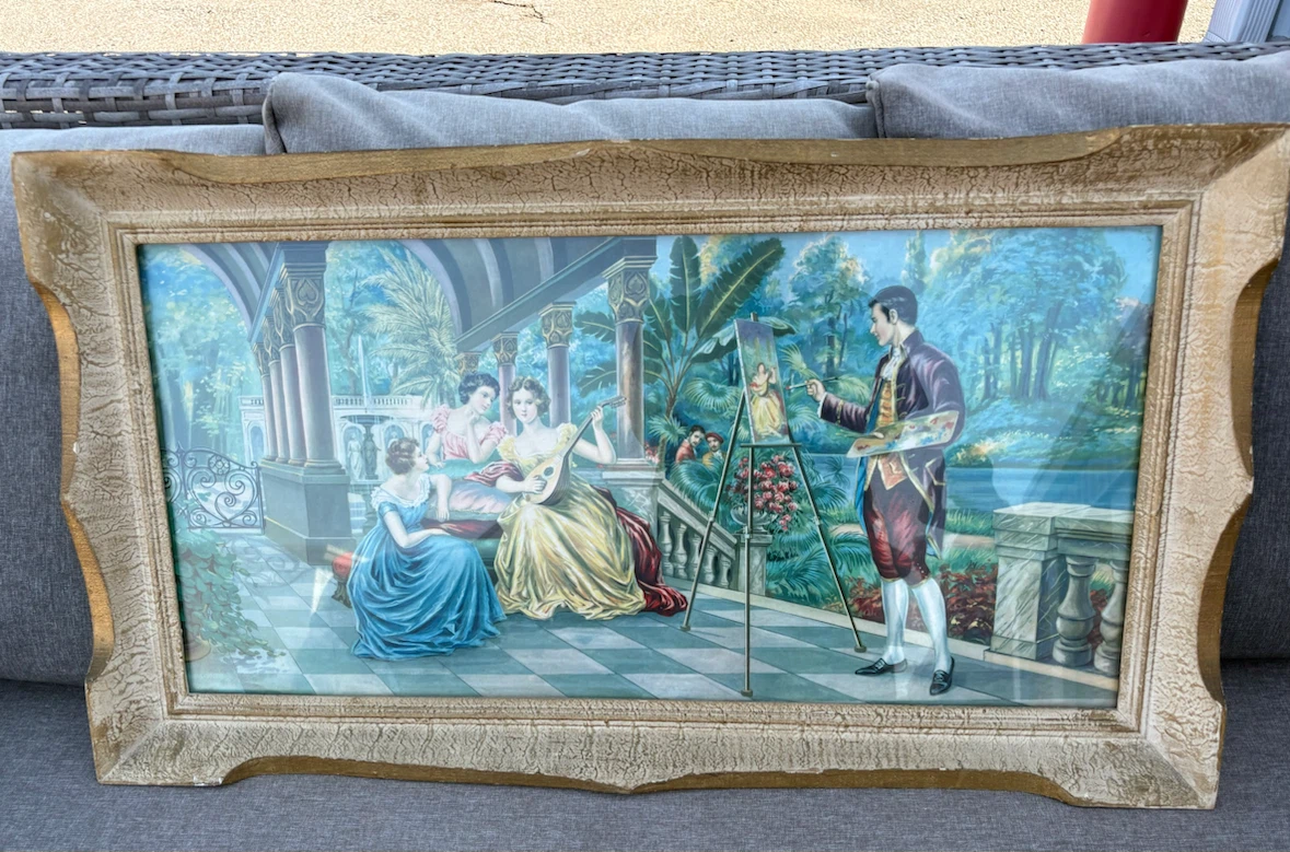 Vintage Garden Scene Wall Art