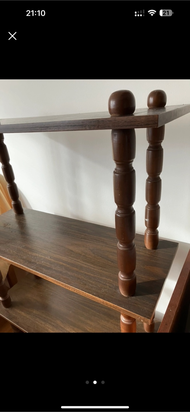 Wooden tiered shelf unit - photo 2