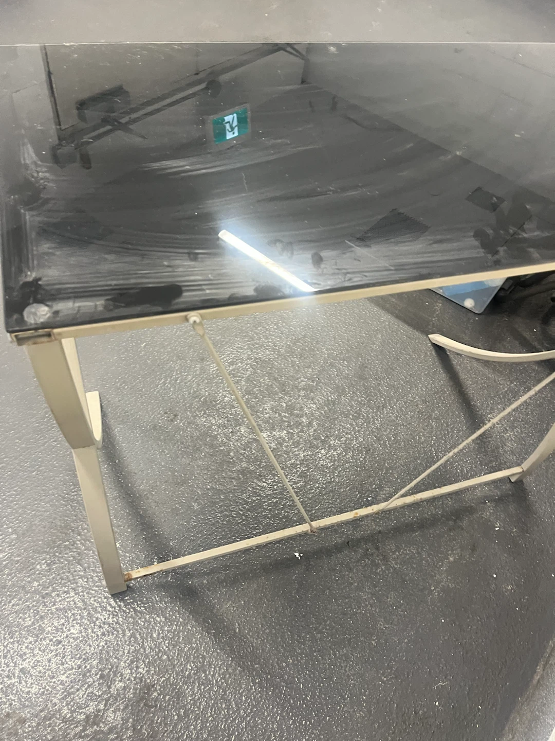 Glass Top Desk with Metal Frame - photo 2