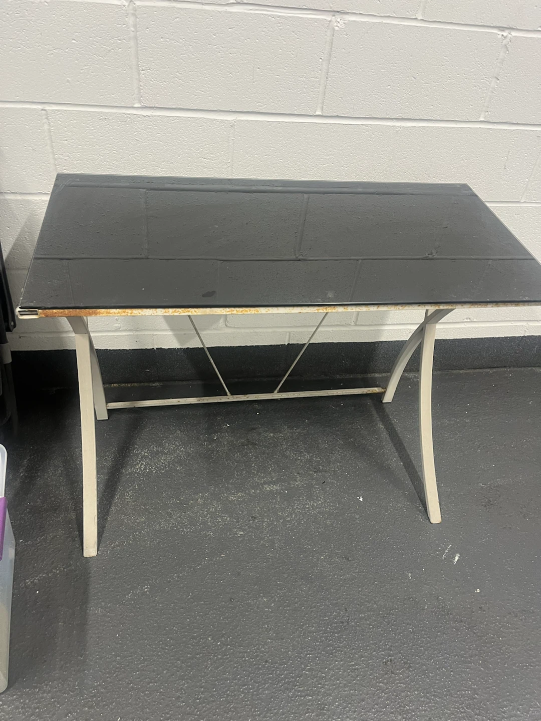 Glass Top Desk with Metal Frame - photo 4