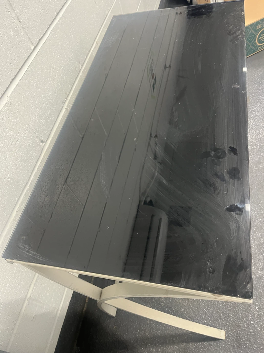 Glass Top Desk with Metal Frame - photo 5