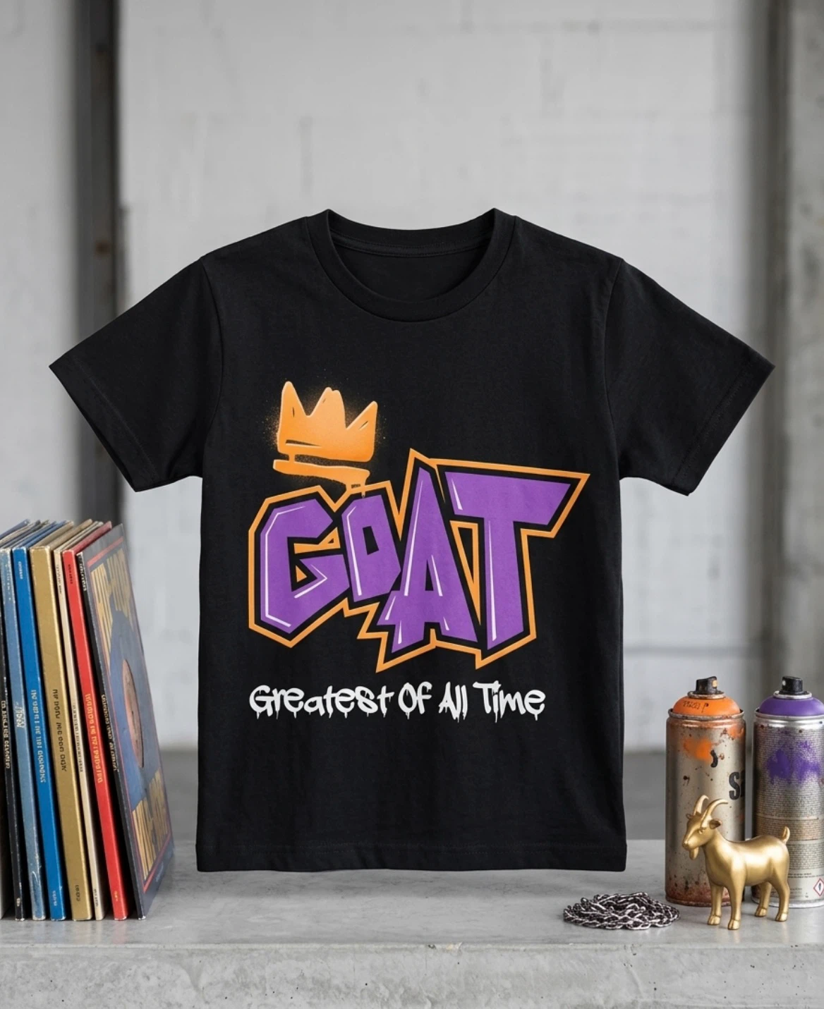 Black GOAT Greatest Of All Time T-Shirt child size S