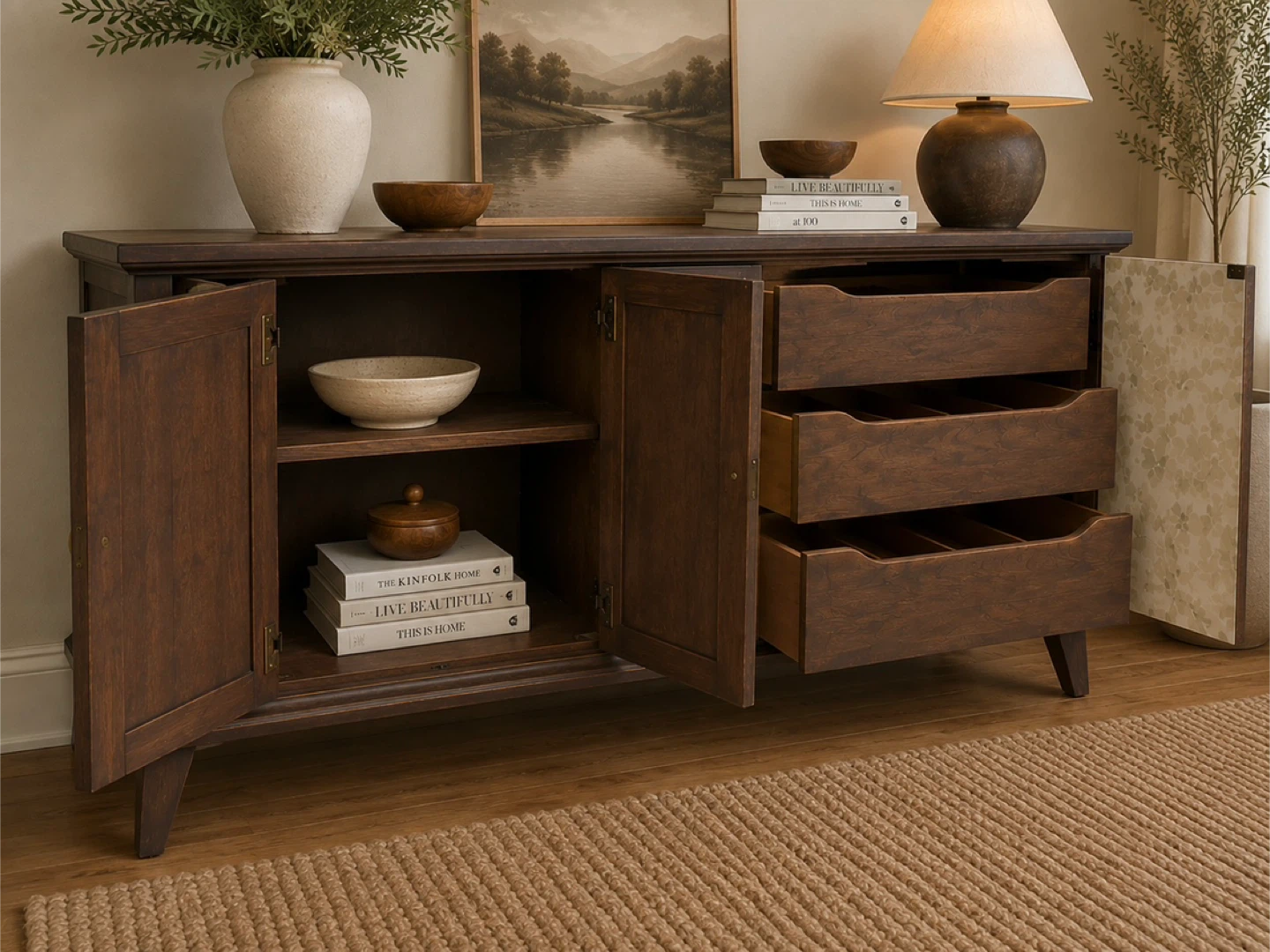 ✨ Gibbard Cherrywood Credenza / Sideboard – Refinished Vintage - photo 5