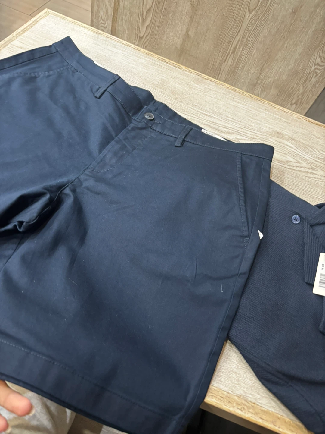 RW&CO. Navy Blue Textured Button-Up Shirt & Shorts Set - photo 2