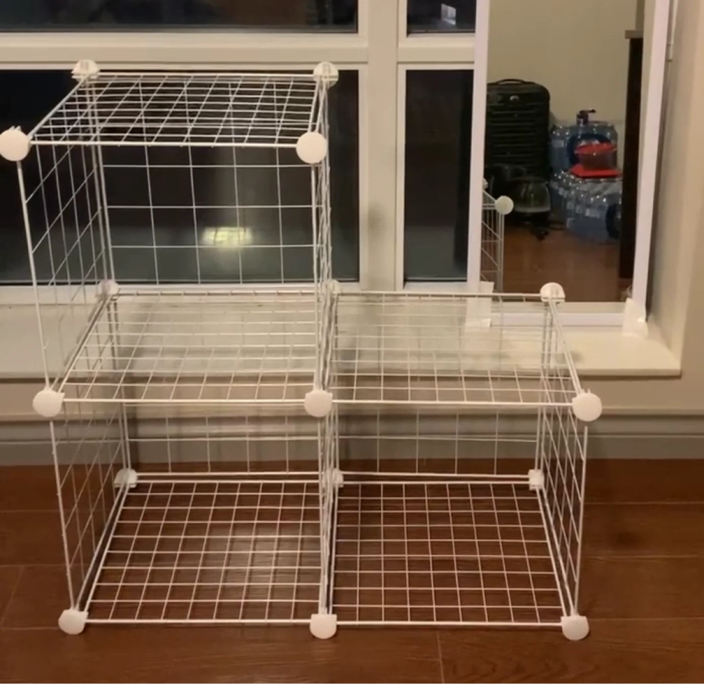 White Wire Cube Storage Shelf Unit