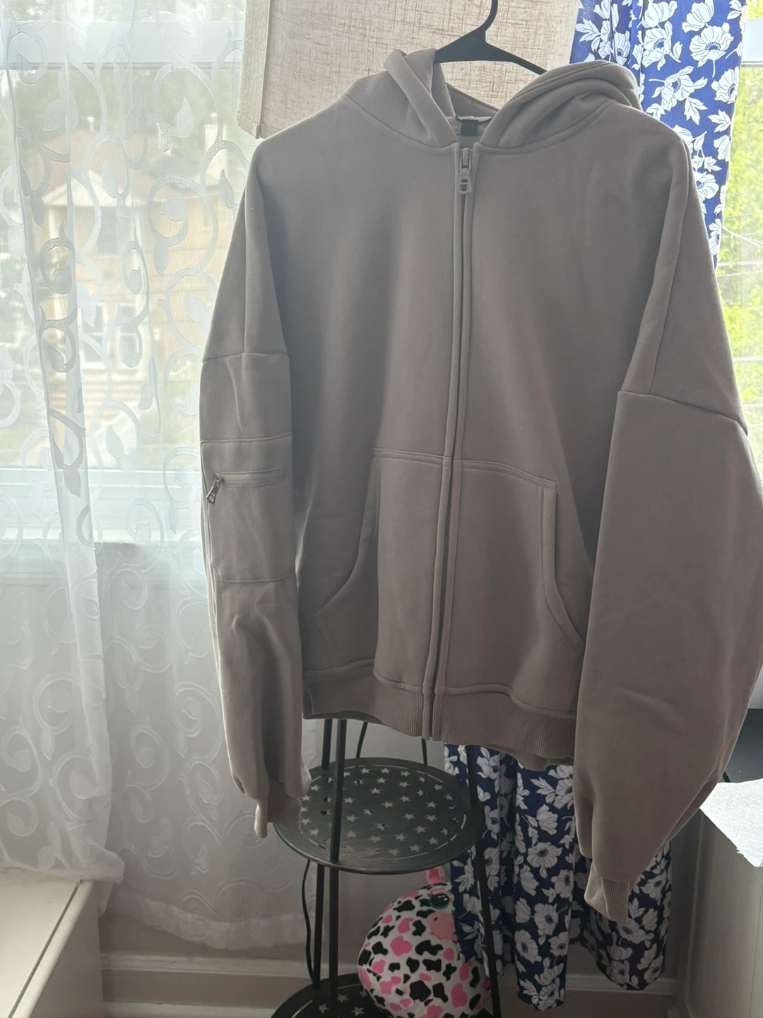 ANANKE Zip Up Hoodie - Tan - Size S