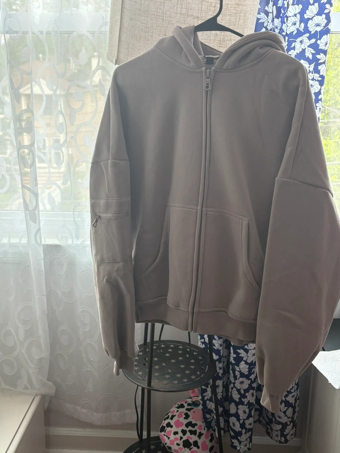 ANANKE Zip Up Hoodie - Tan - Size S - photo 3