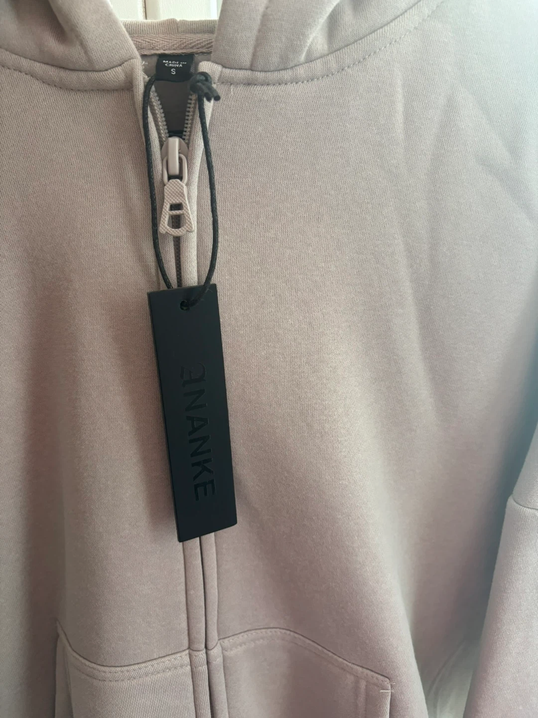 ANANKE Zip Up Hoodie - Tan - Size S - photo 5