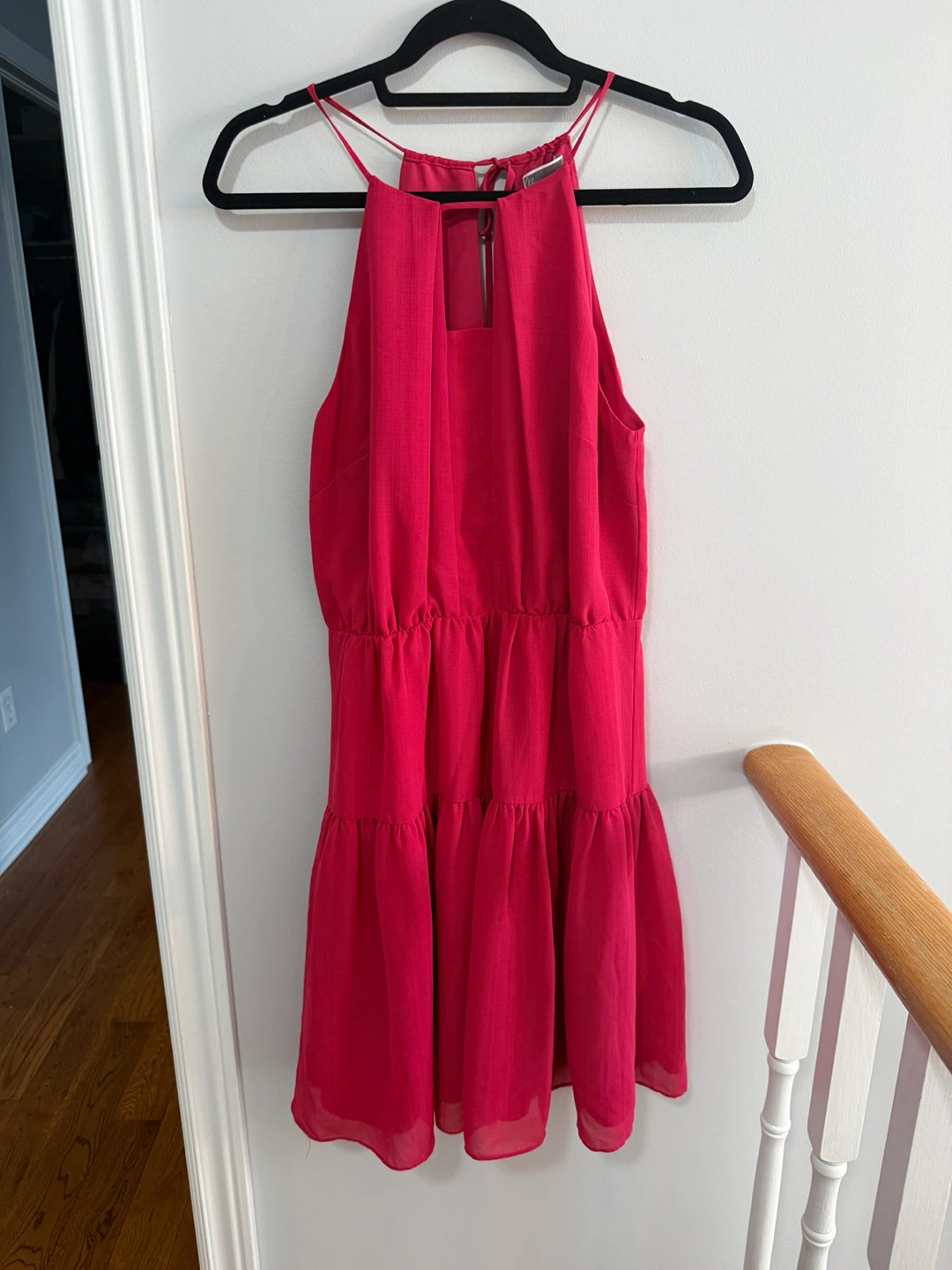 Pink Tiered Halter Dress (M)
