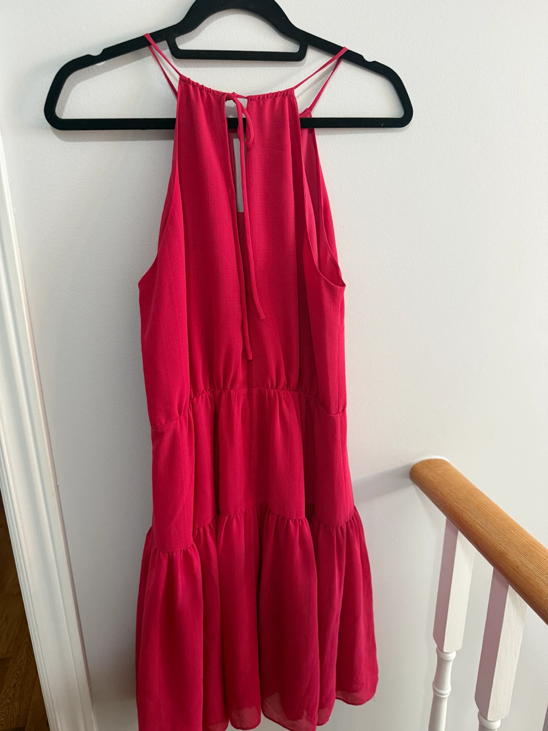 Pink Tiered Halter Dress (M) - photo 3