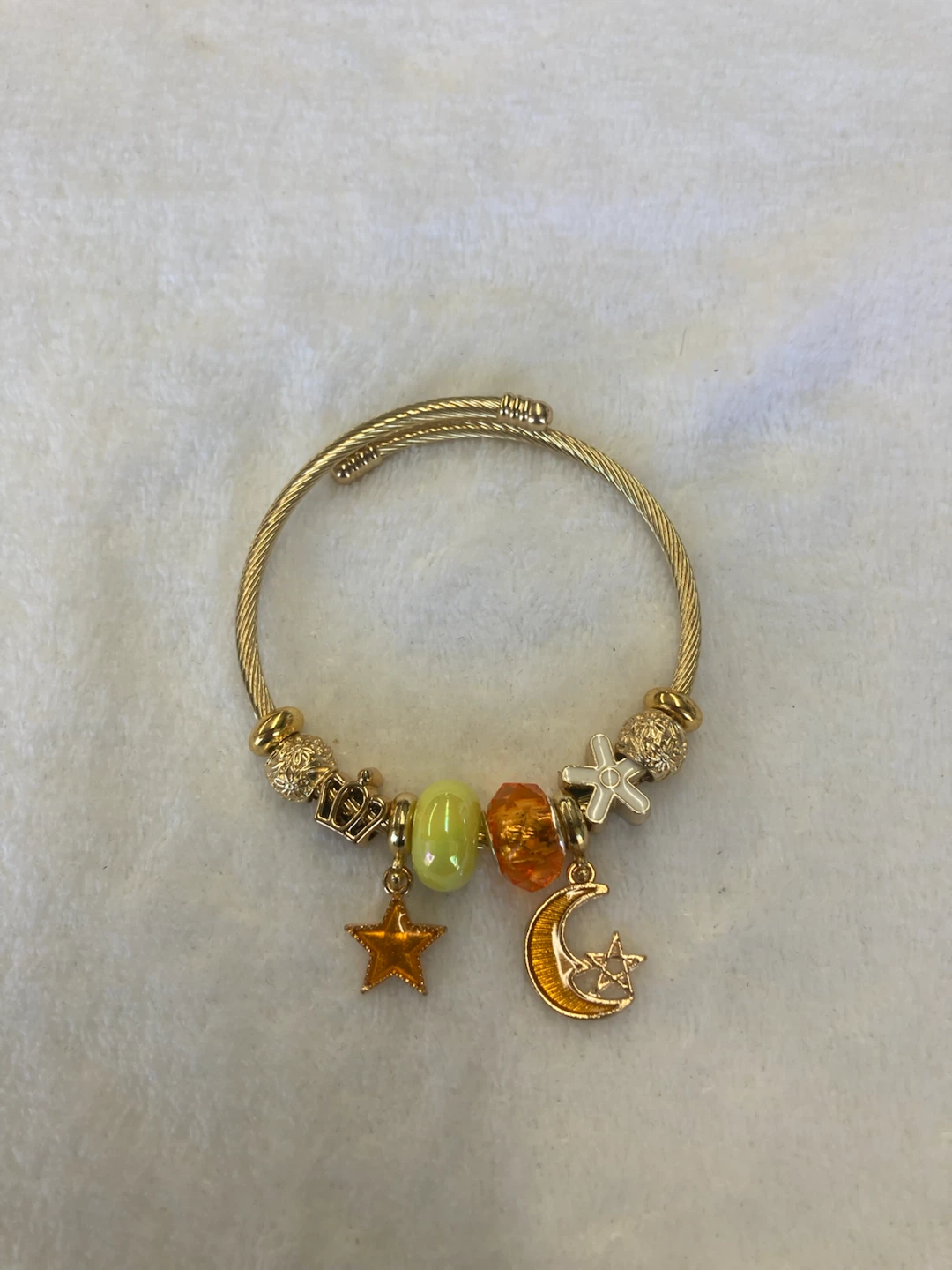 Gold Charm Bracelet with Moon and Star