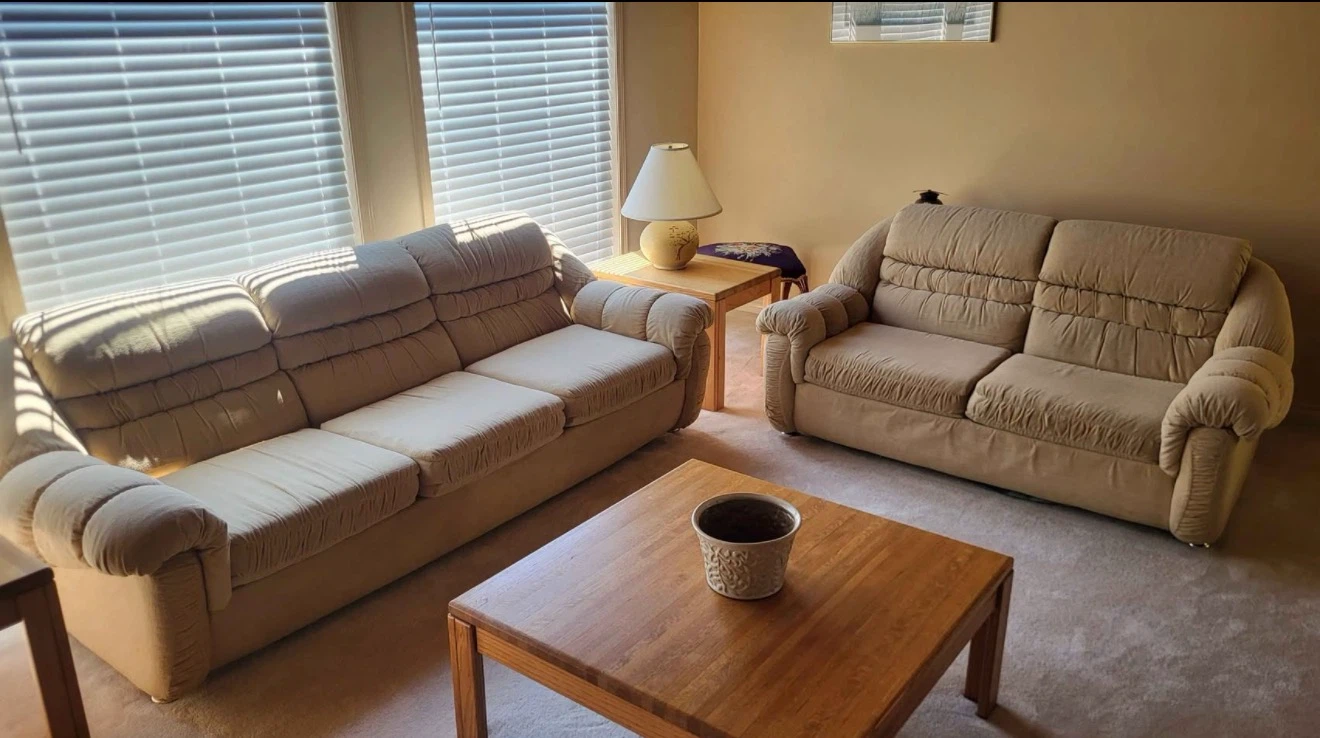 Beige Sofa Set - 3 Seater and 2 Seater