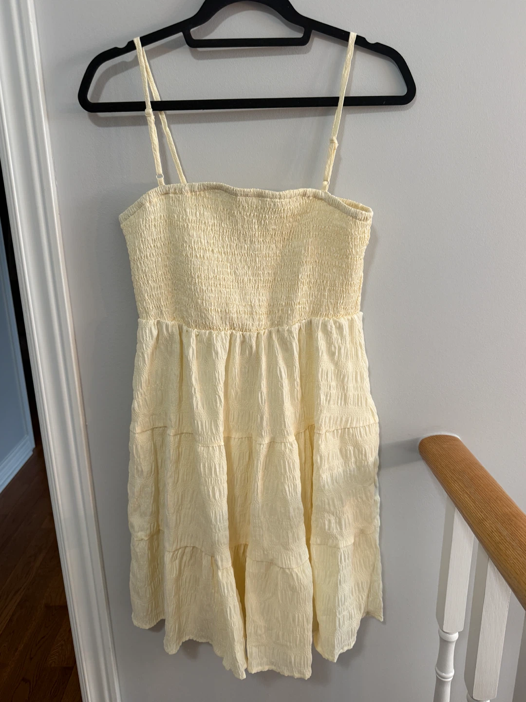 Cream Smocked Tiered Dress (S/M)