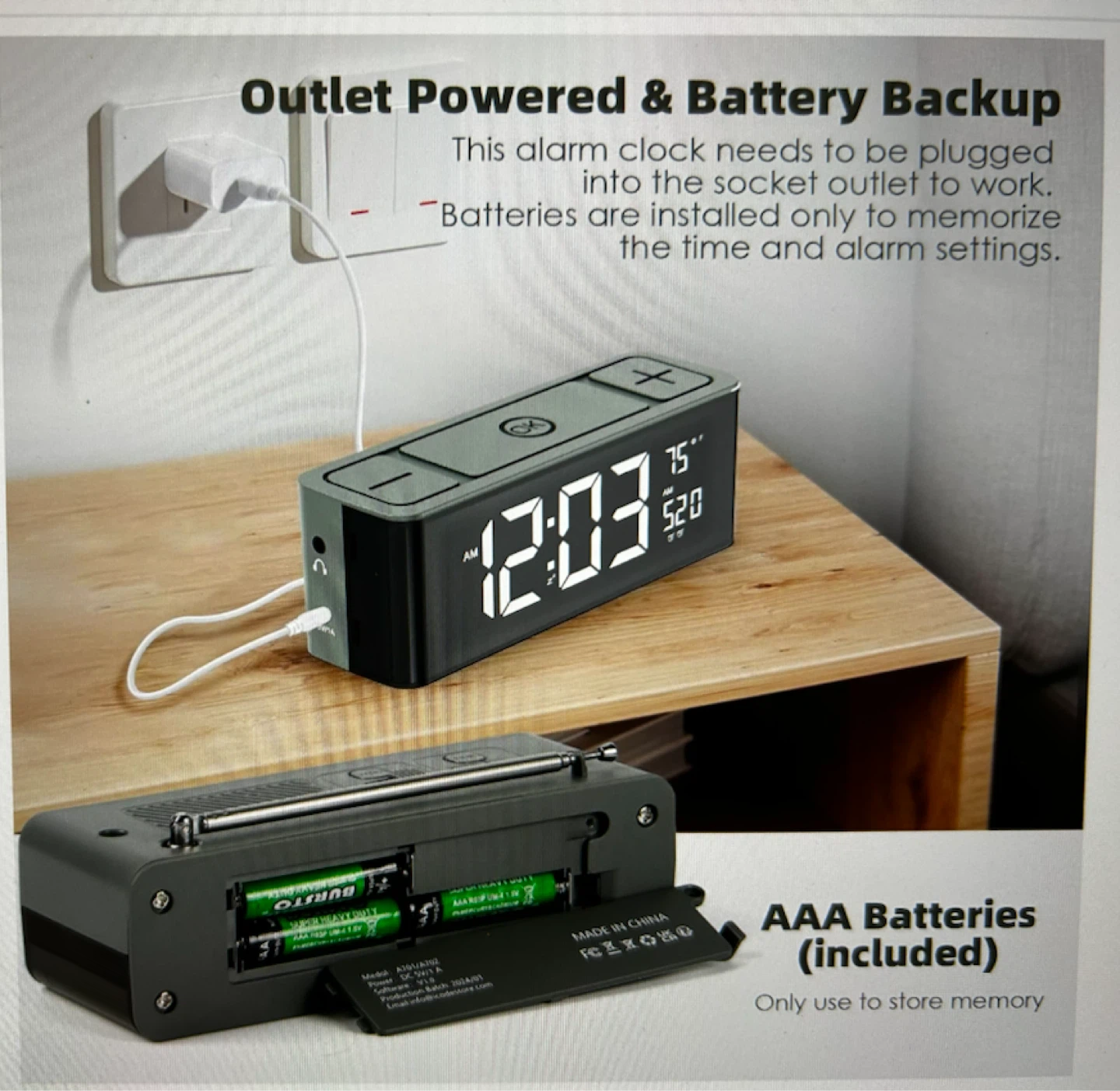 Digital Alarm Clock with FM/AM Radio - photo 5