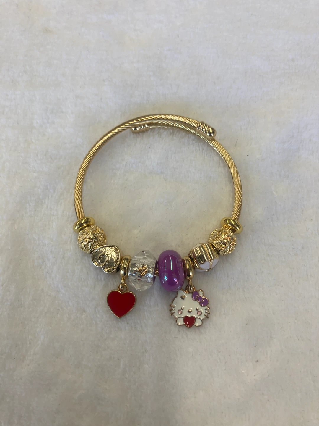 Gold Tone Charm Bracelet with Hello Kitty Charm - photo 2