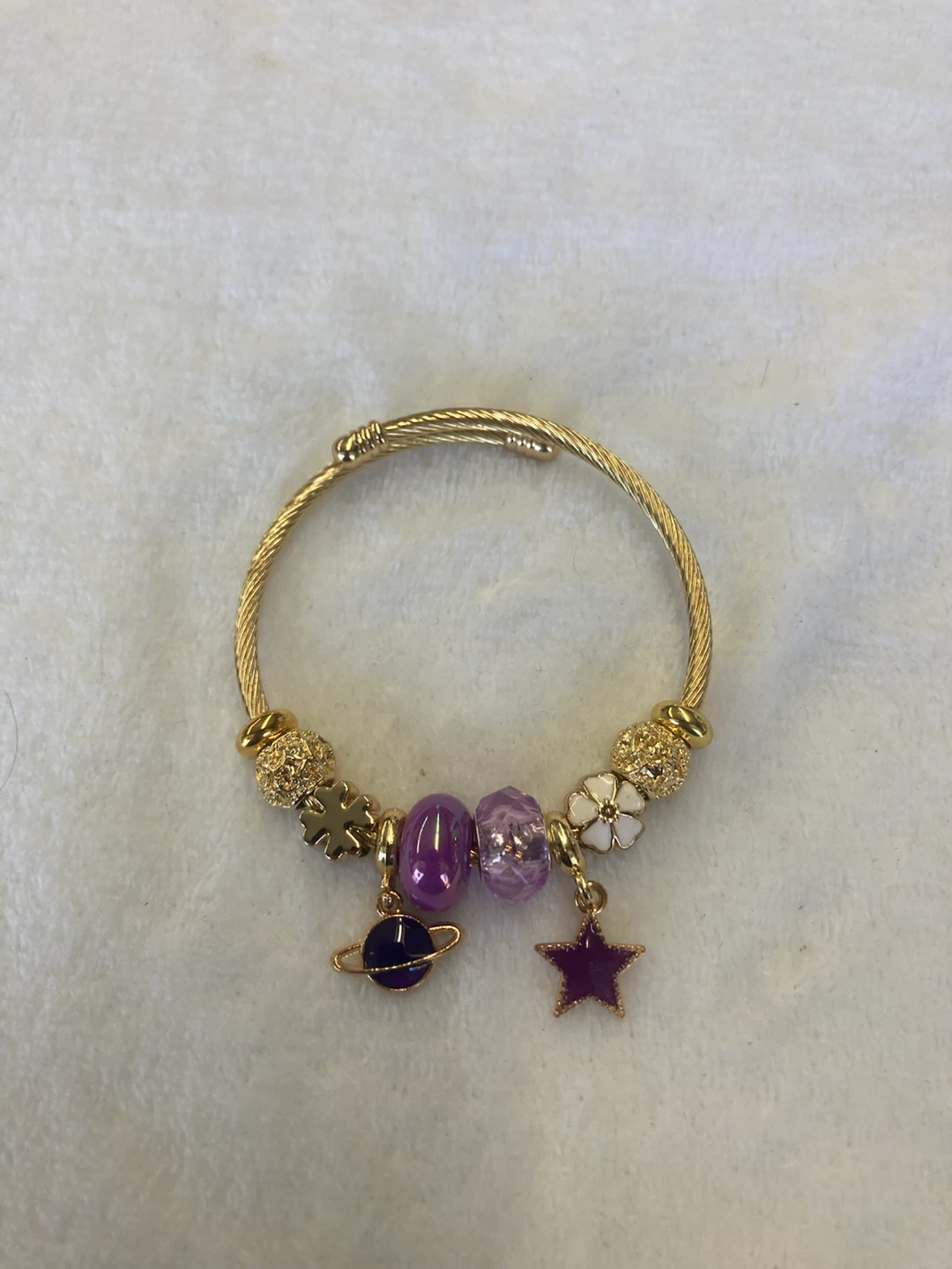 Gold Tone Charm Bracelet with Planet and Star Charms - photo 2