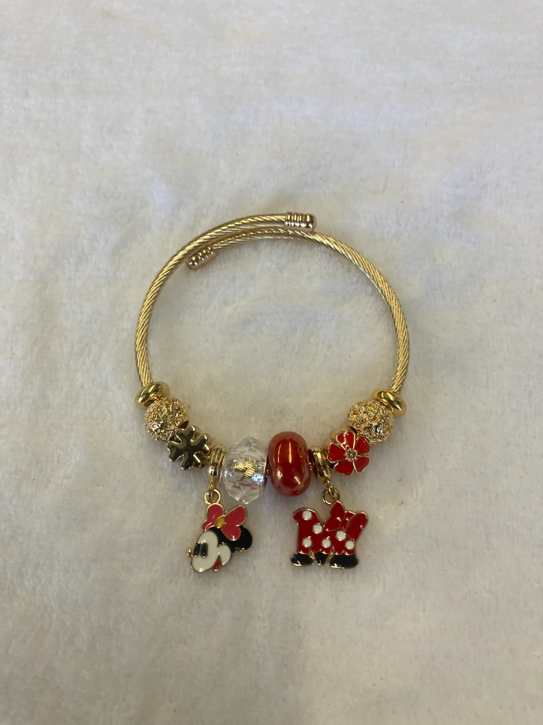 Gold Tone Minnie Mouse Charm Bracelet - photo 2