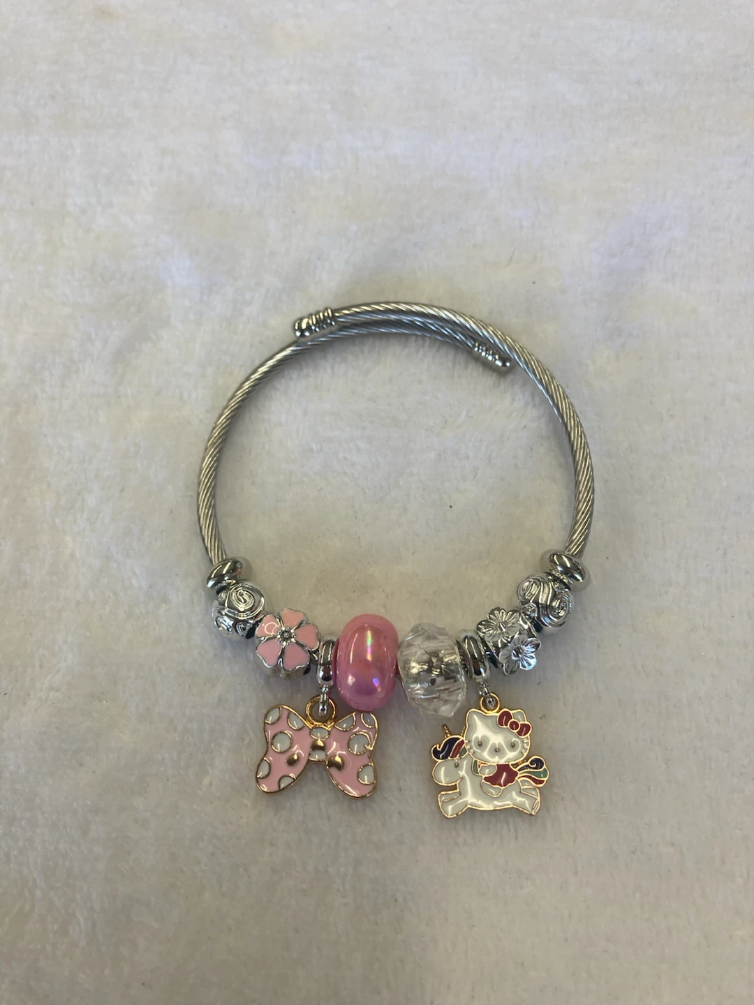 Children's Charm Bracelet with Hello Kitty and Bow Charms - photo 2