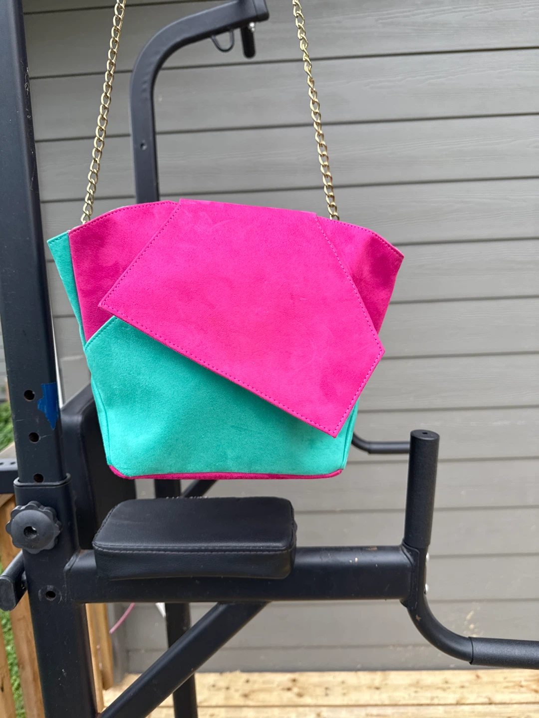 Colourful Faux Suede Shoulder Bag - photo 4