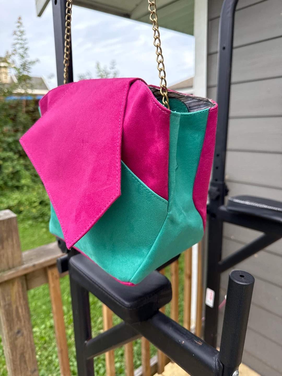 Colourful Faux Suede Shoulder Bag - photo 5