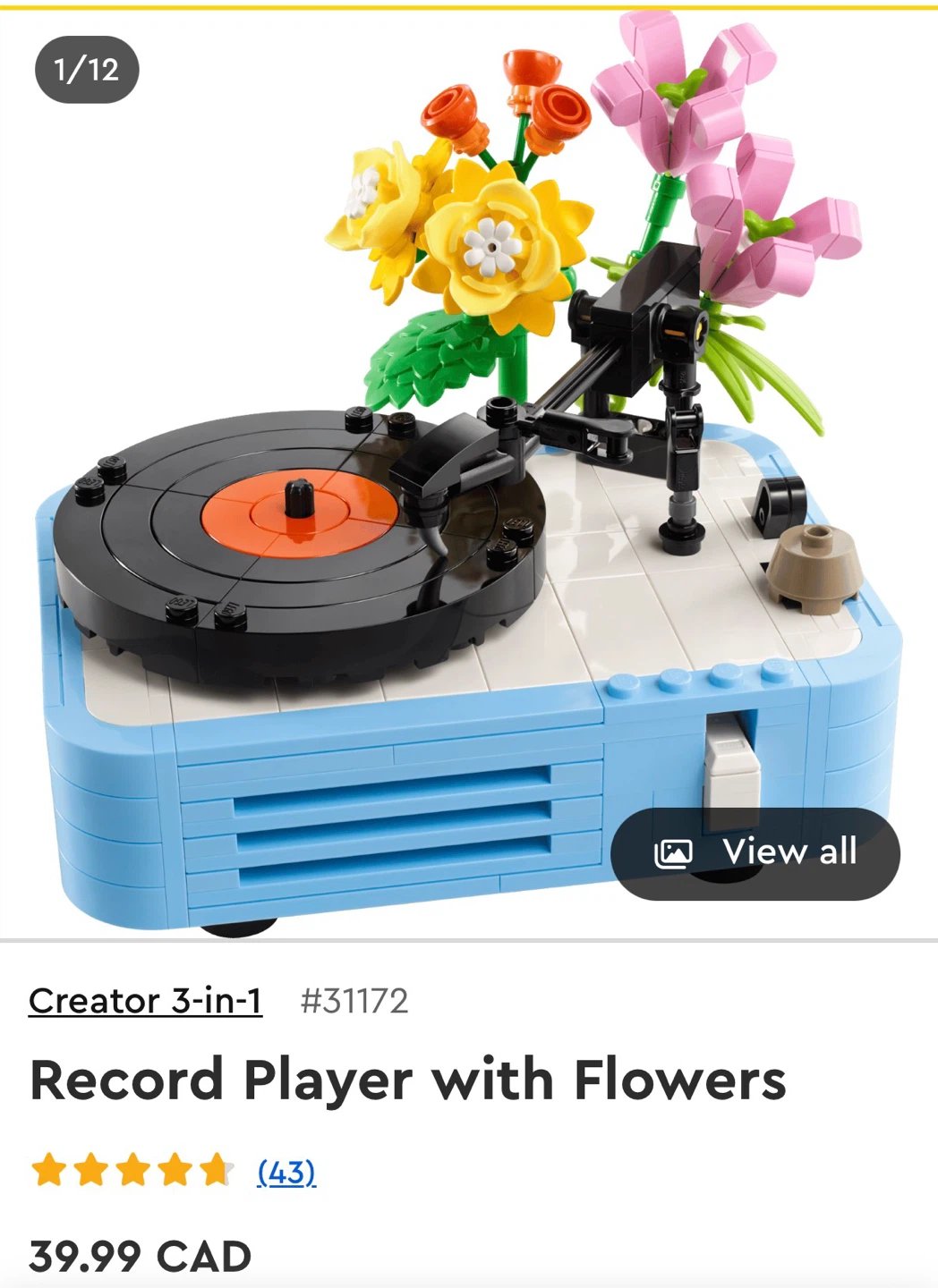 Lego Creator 3-in-1 Record Player with Flowers 31172 - photo 3