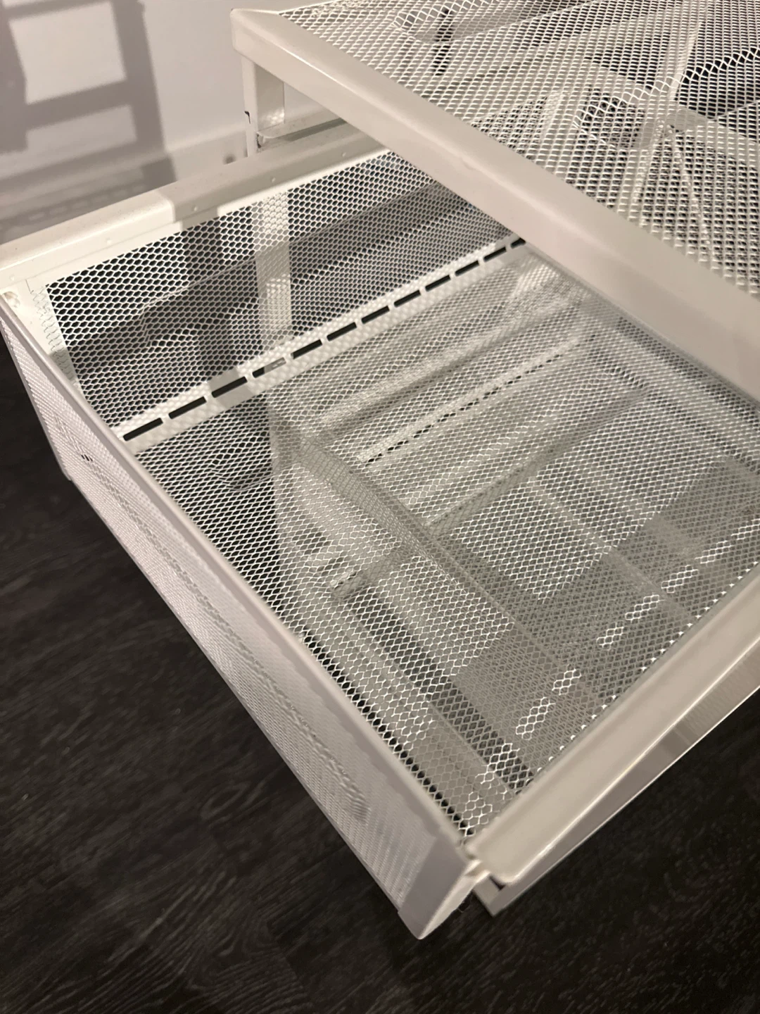 White 3-Drawer Mesh Rolling Cart - photo 4