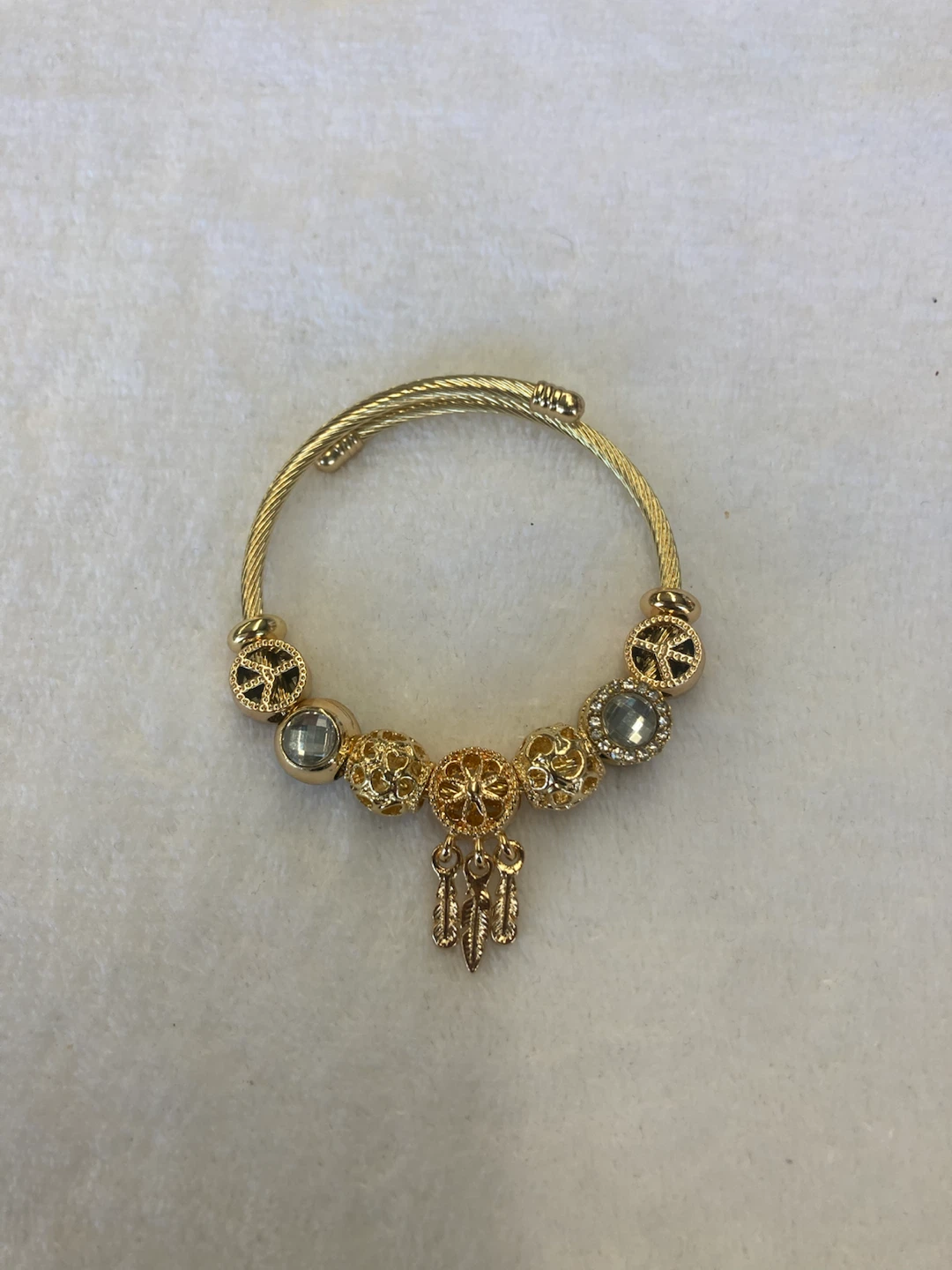 Gold Tone Charm Bracelet with Dreamcatcher Pendant - photo 2