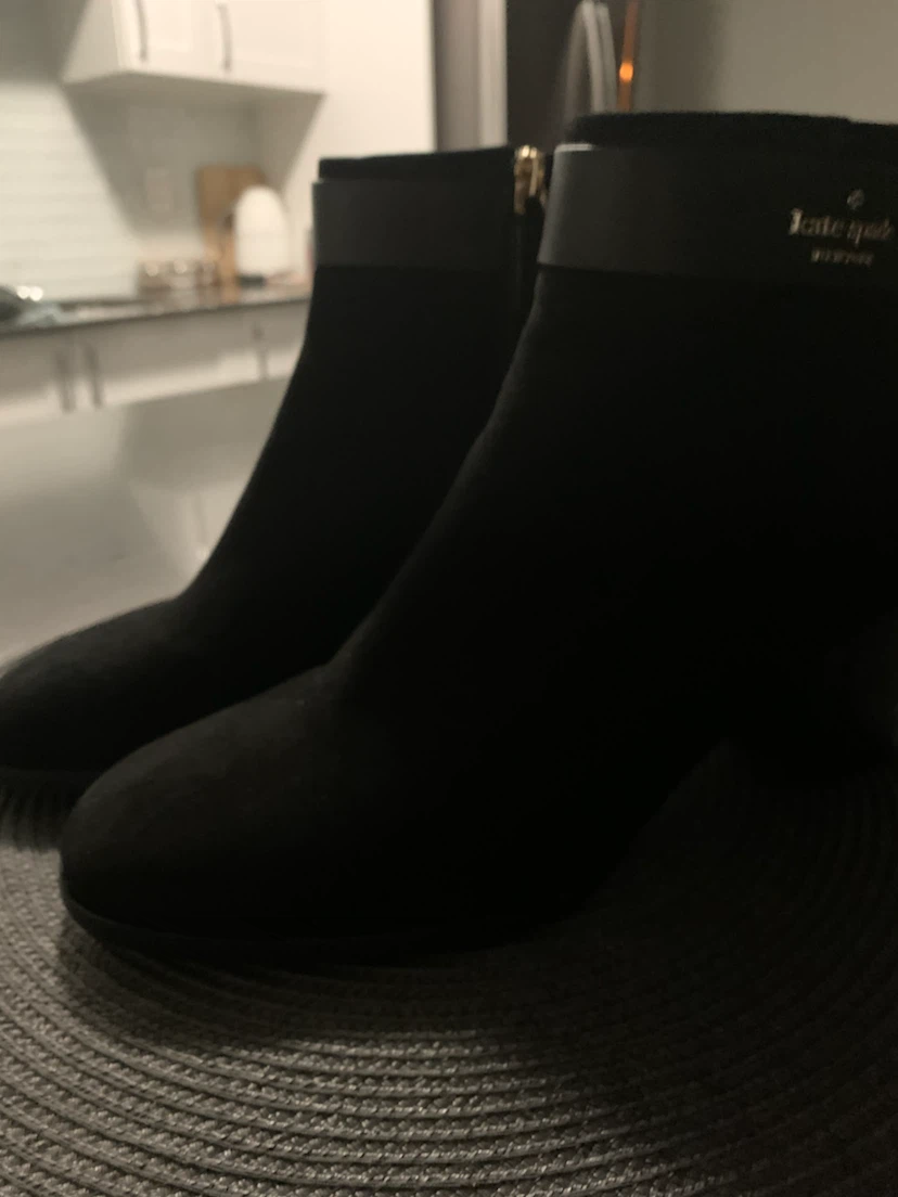 SZ 9 Kate Spade  Black Suede Ankle Boots - photo 2