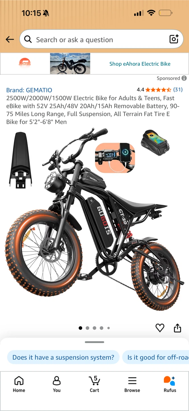 GEMATIO Electric Bike 2500W Fat Tire