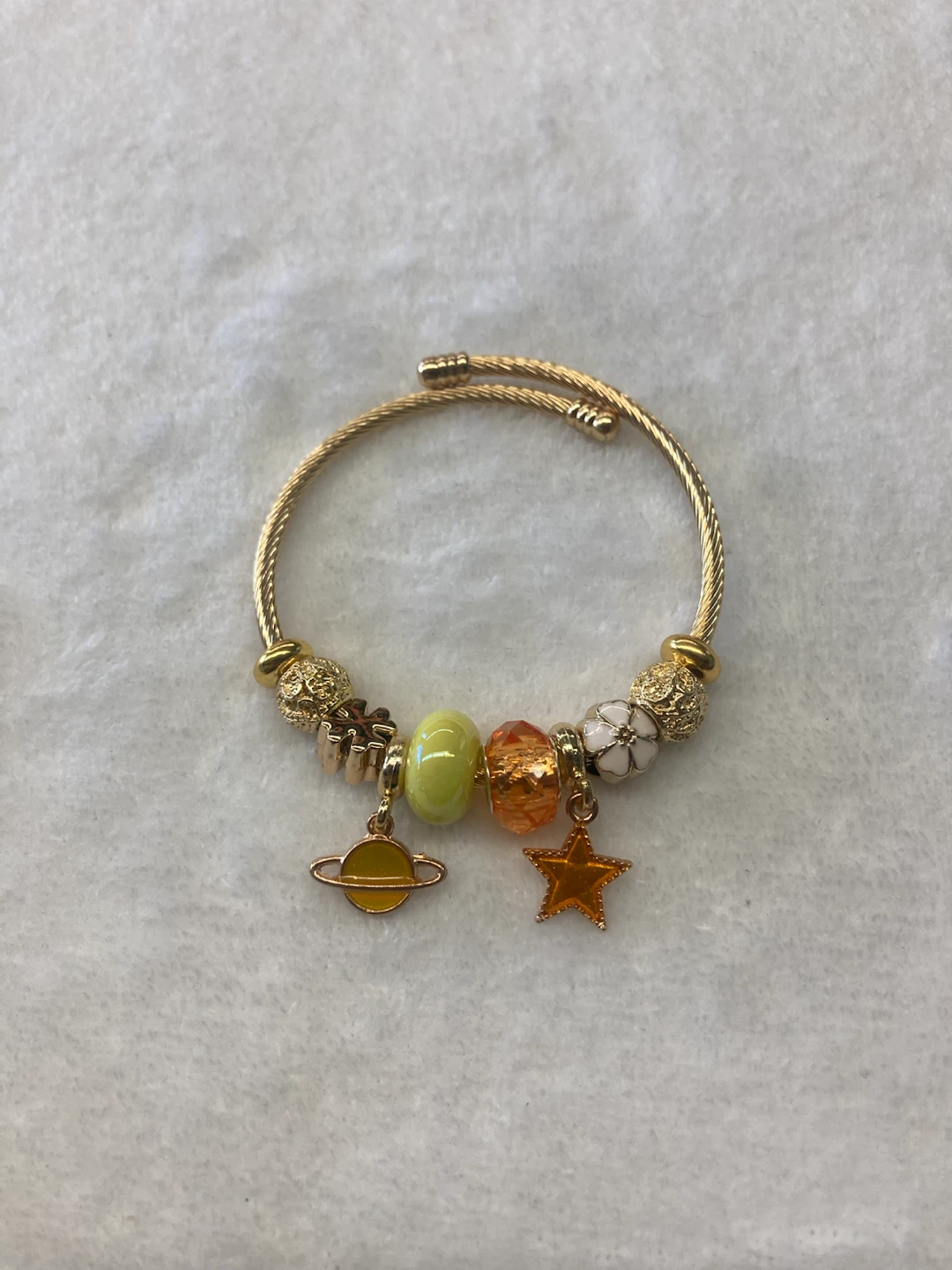 Gold Tone Charm Bracelet with Star and Planet Charms - photo 2