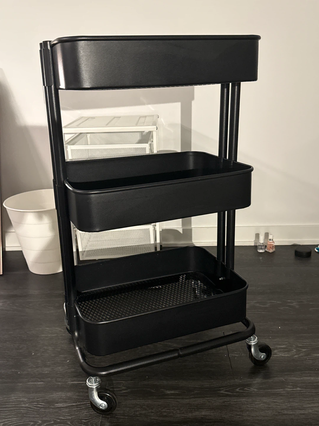 IKEA like new Black 3-Tier Rolling Storage Cart