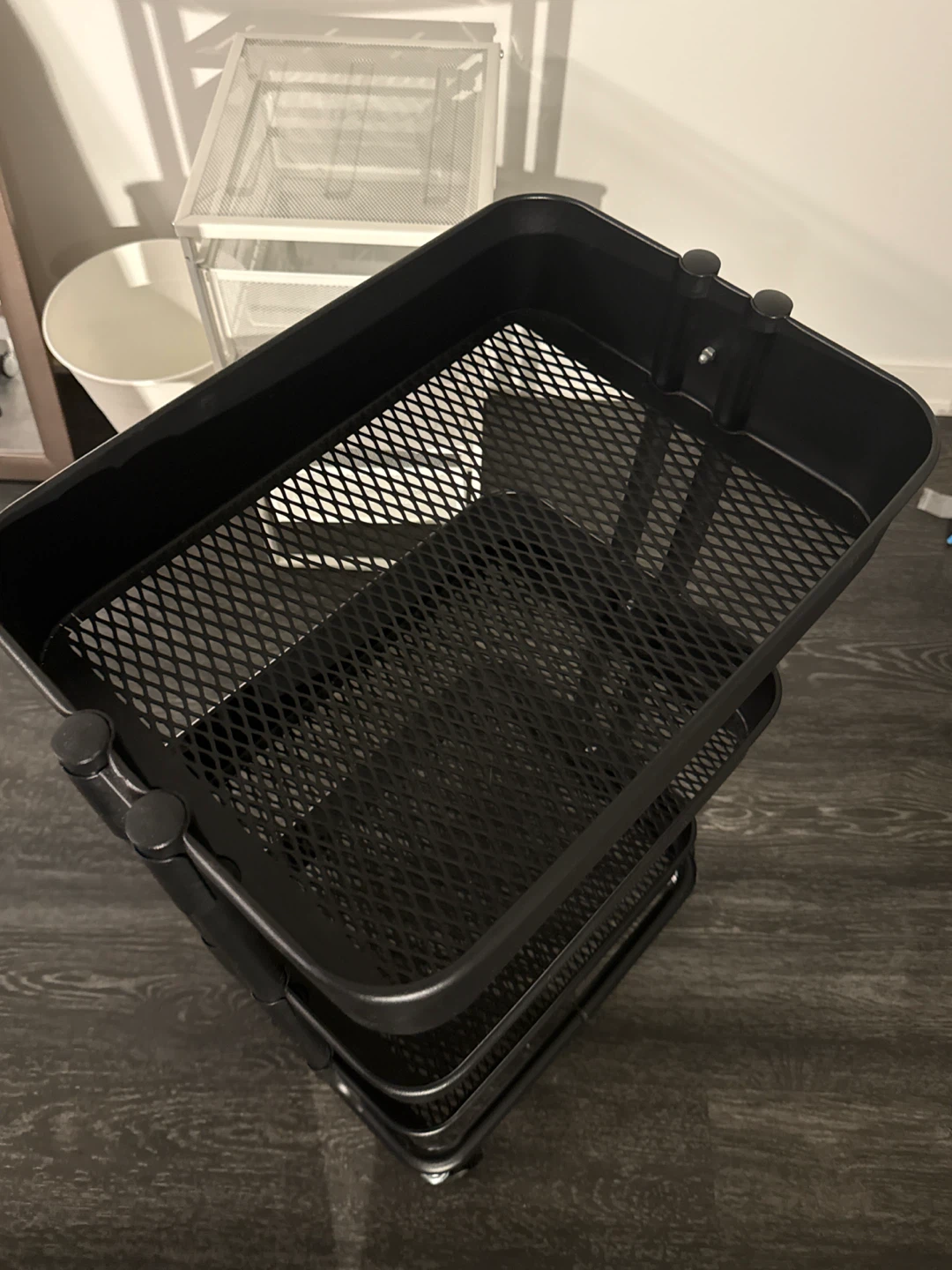 IKEA like new Black 3-Tier Rolling Storage Cart - photo 2