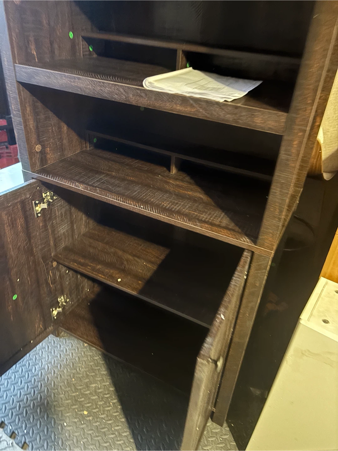 Run 81" Tall Arched Cabinet Bookcase With Storage, Walnut - photo 5