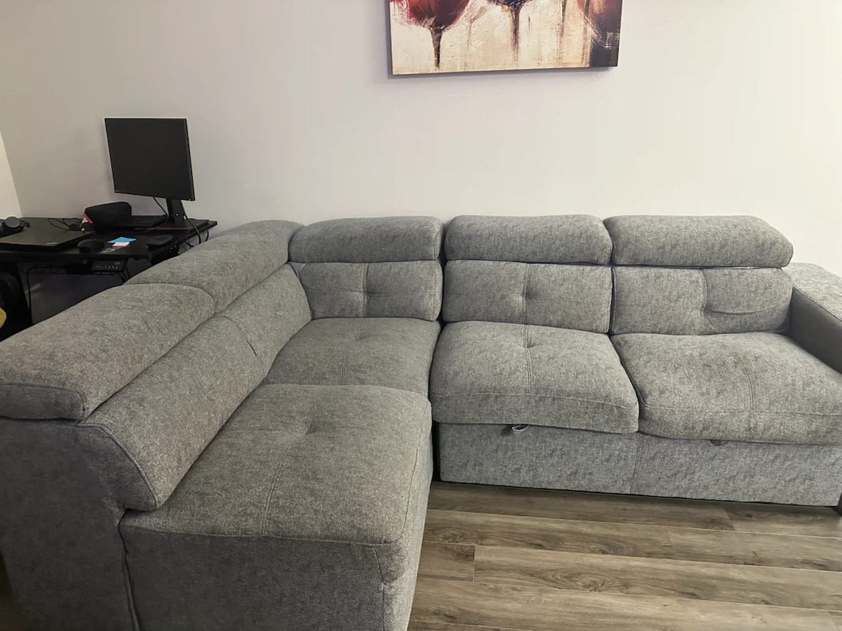 Grey Sectional Sofa with Storage - photo 4