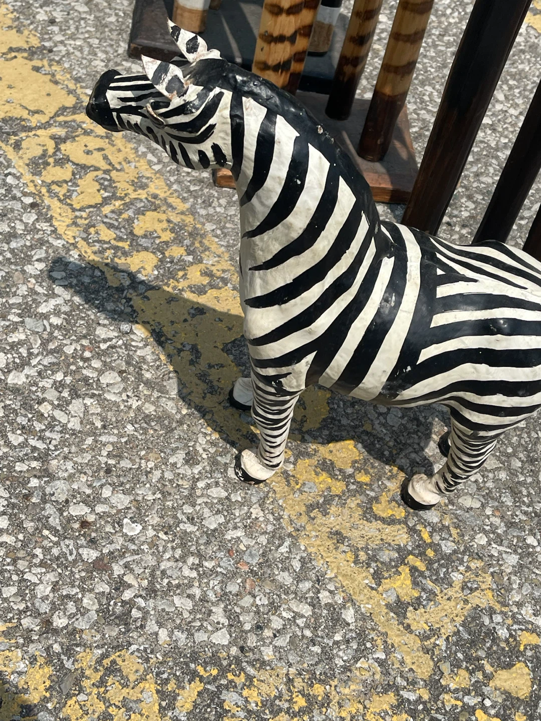 Wooden Animal Statues Giraffe and Zebra - photo 4