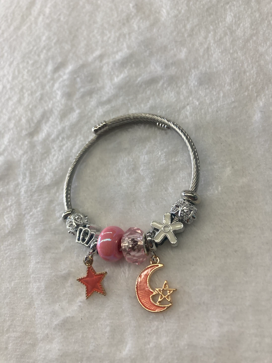 Charm Bracelet with Moon, Star, and Crown Charms - photo 2