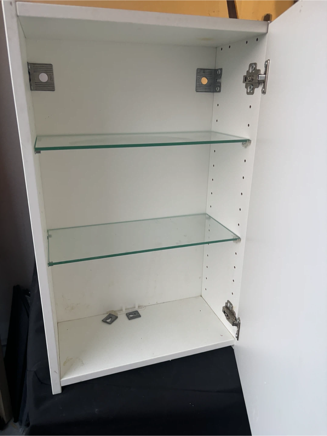 White Wall medicine Cabinet with Glass Shelves