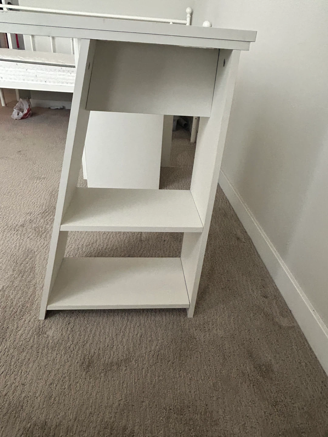 White Desk with Drawers and Shelves - photo 3