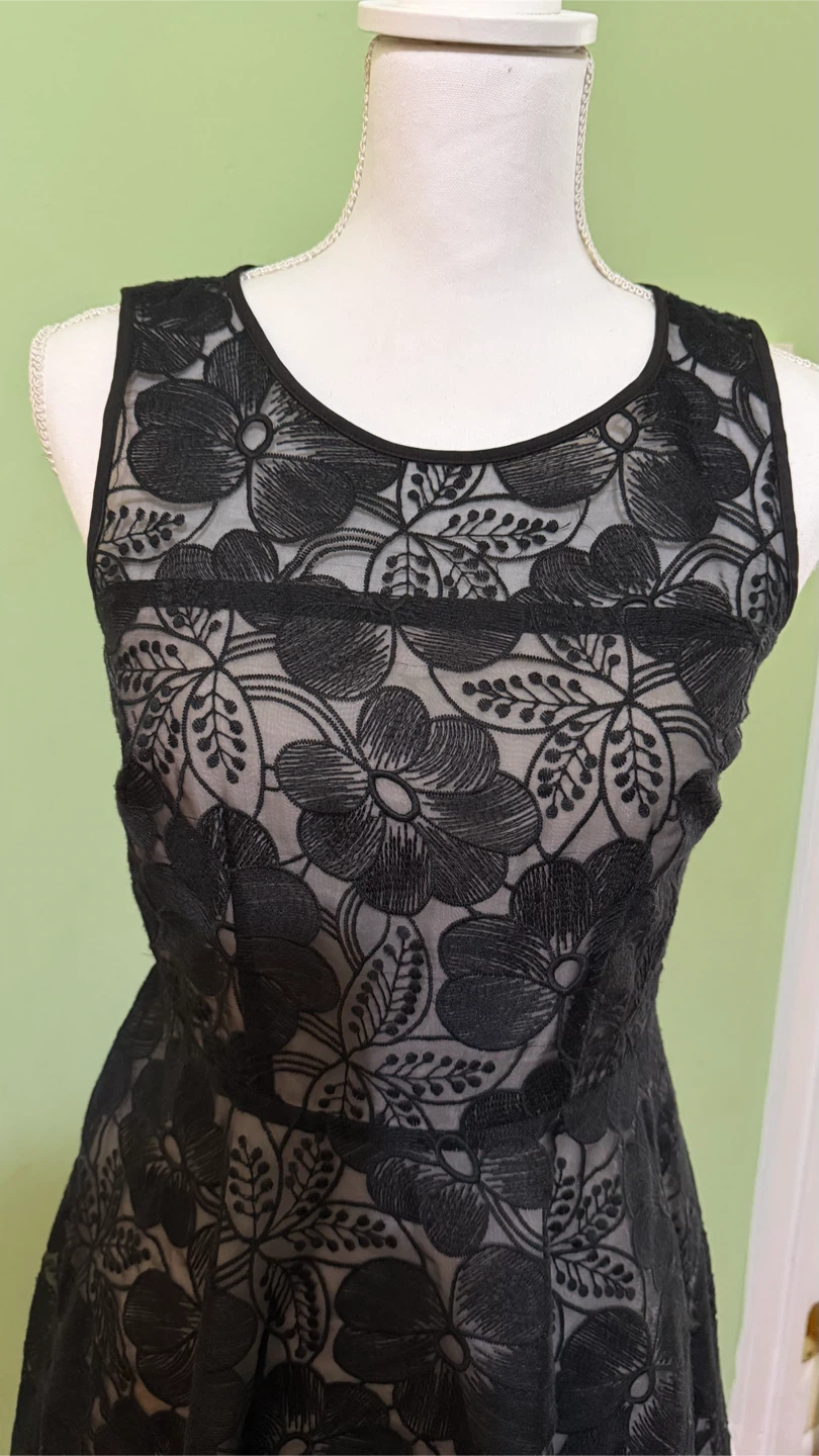 Black Lace Fit and Flare Dress - photo 4