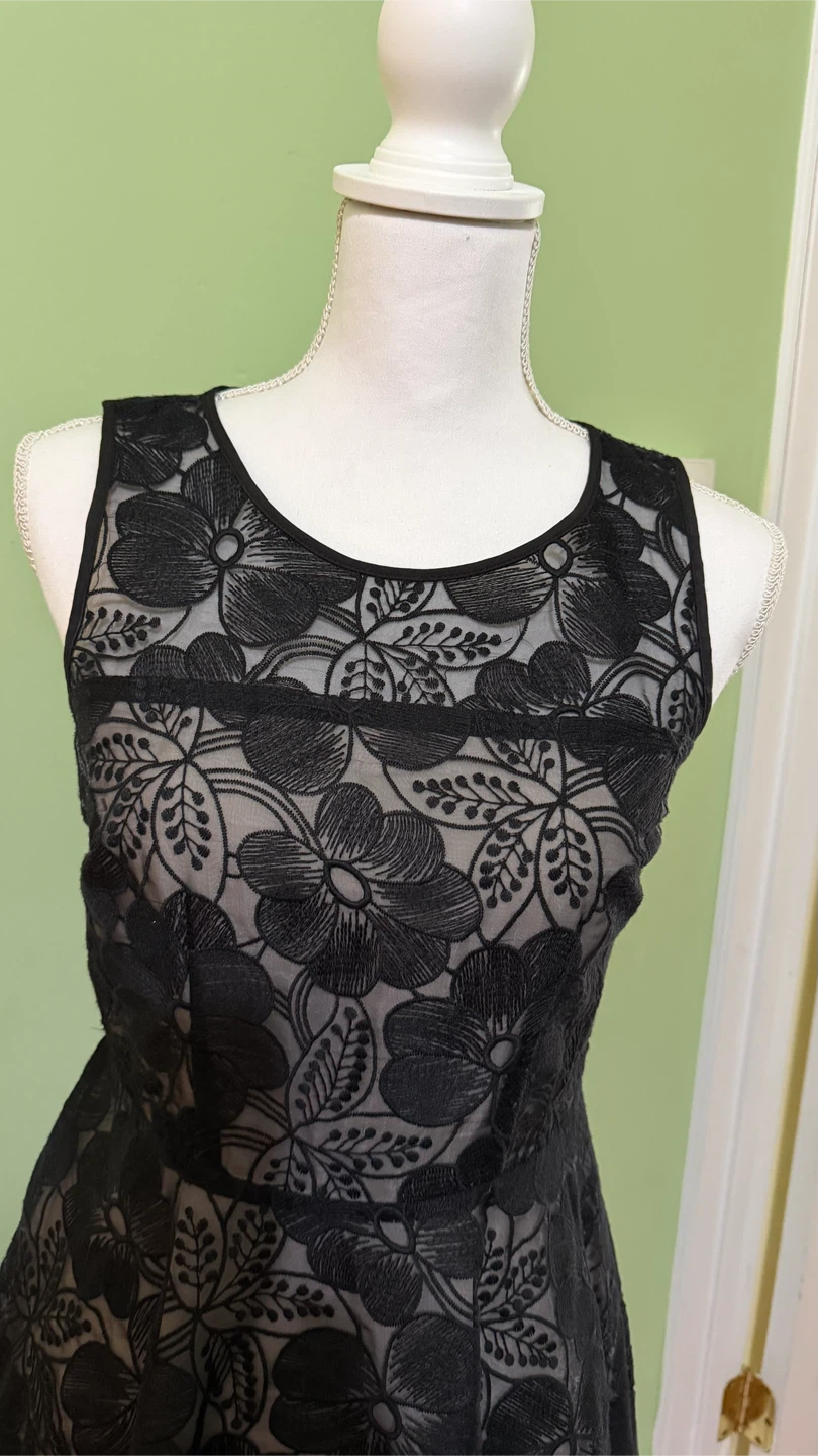 Black Lace Fit and Flare Dress - photo 5