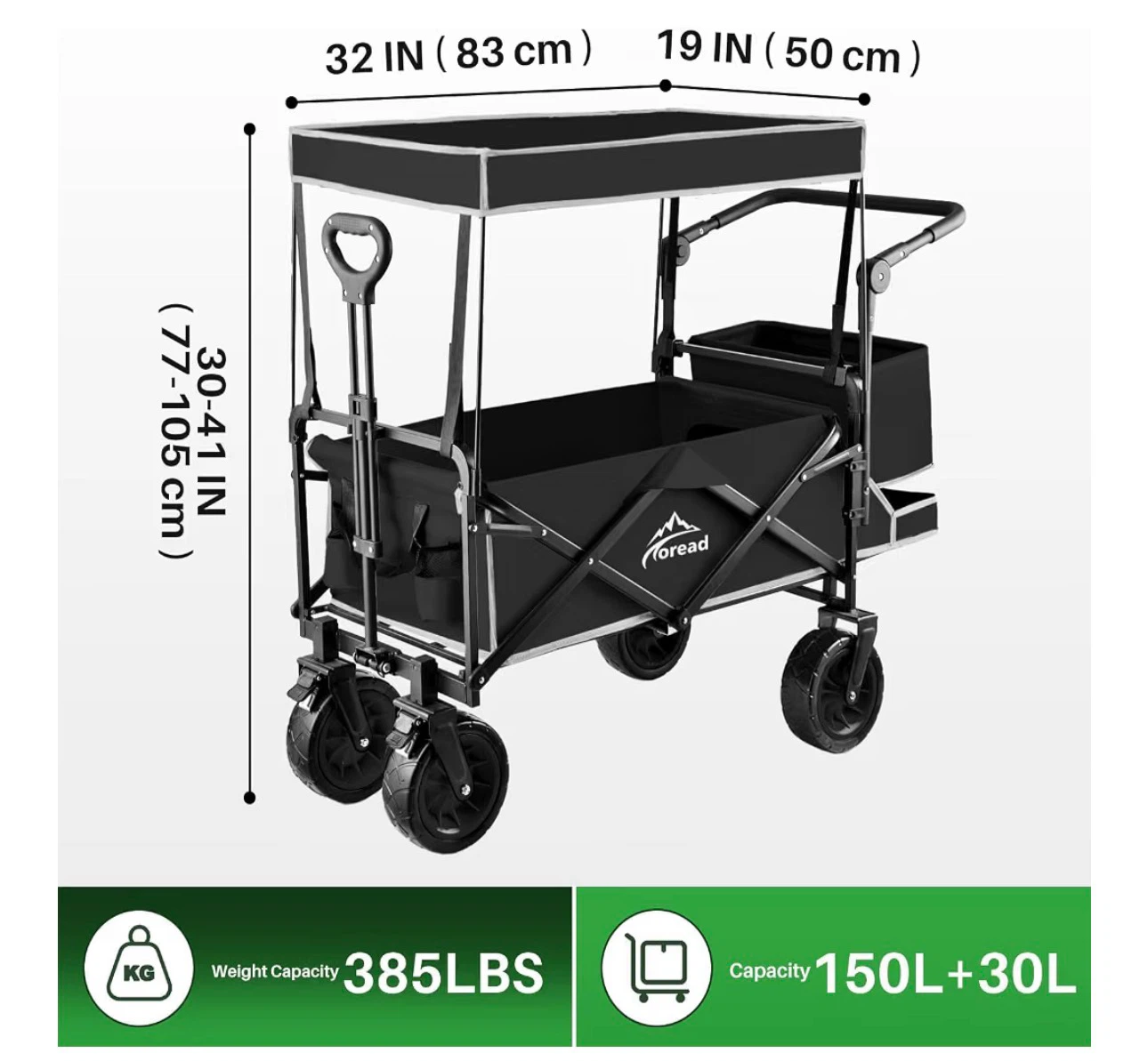 (READ FIRST) Collapsible Wagon Cart, sold as-is - photo 3