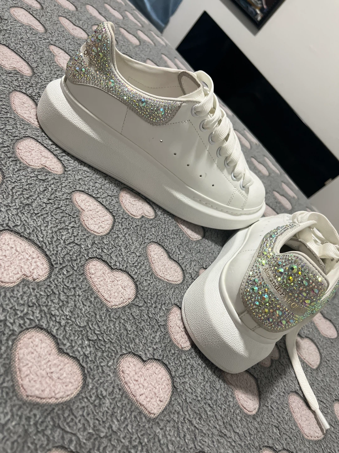 Alexander McQueen Oversized Sneaker White Crystal Heel - photo 2