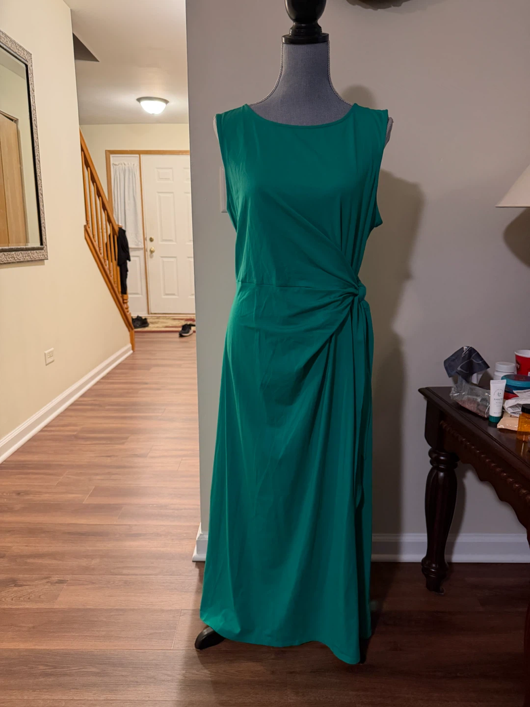Tencel Green Sleeveless  Maxi Dress