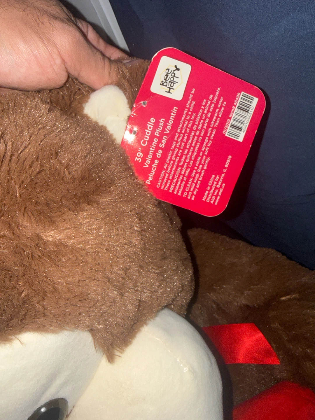 Baja Happy 39" Cuddle Valentine Plush Monkey - photo 2