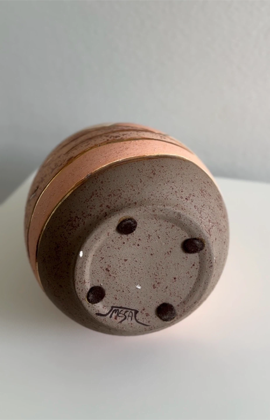 Mesa Ceramic Vase Pink Tan Gold - photo 2