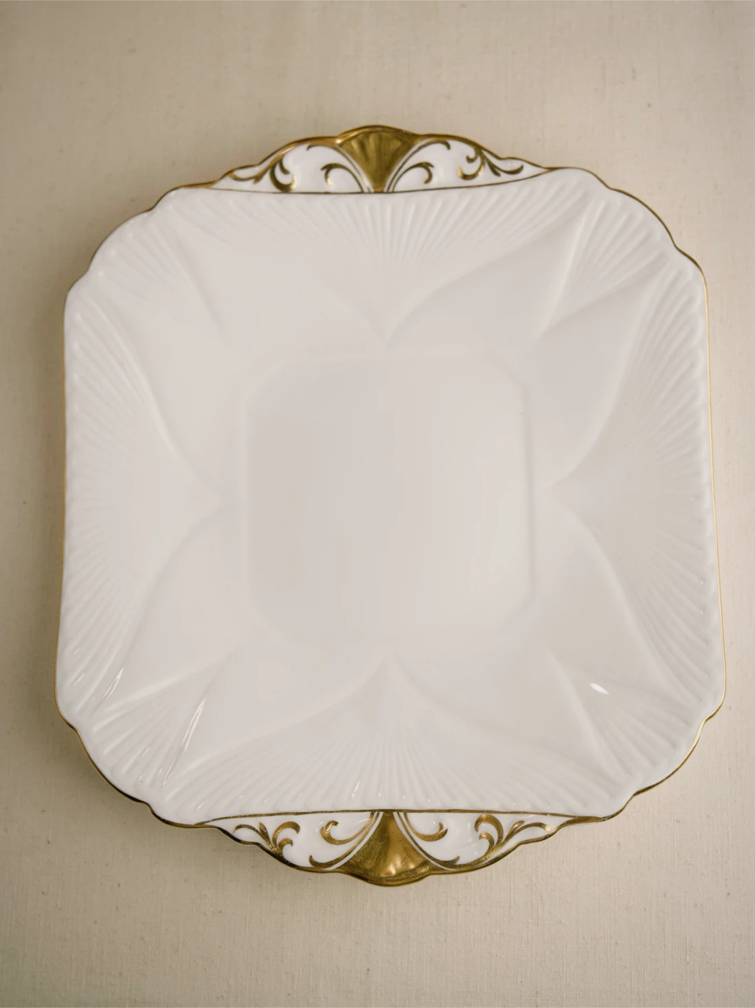 Shelley England Fine Bone China Serving Plate with Gold Trim - photo 3