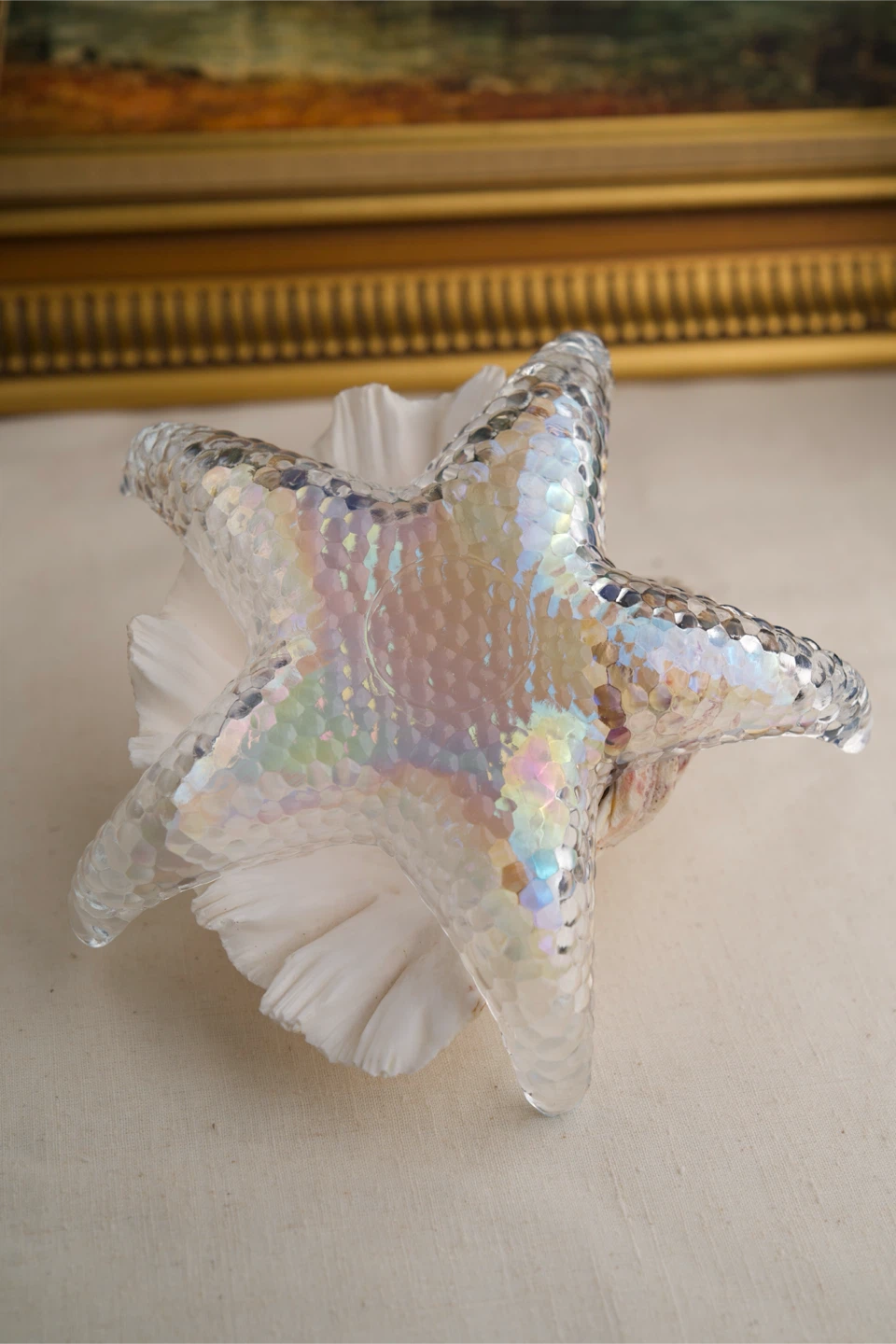 Iridescent Glass Starfish Dish